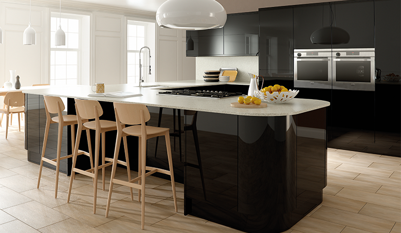 Zurfiz Ultragloss Black Kitchen