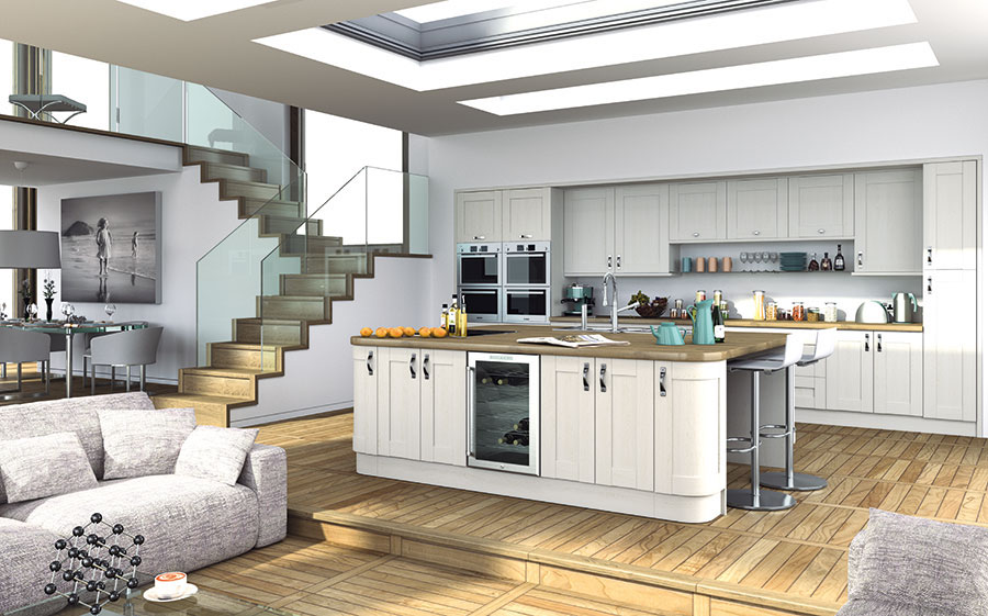Pronto Woodgrain White Wilton Kitchen