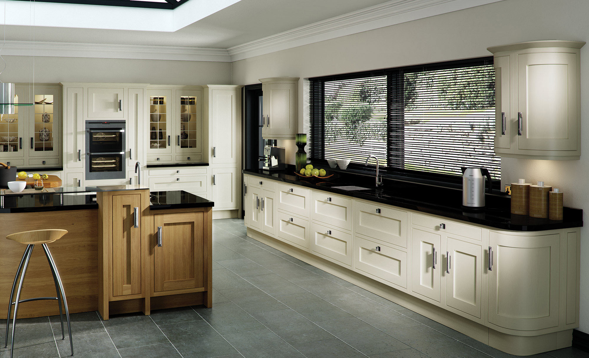 Uform Iona Inframe Light Oak & White Cotton Kitchen