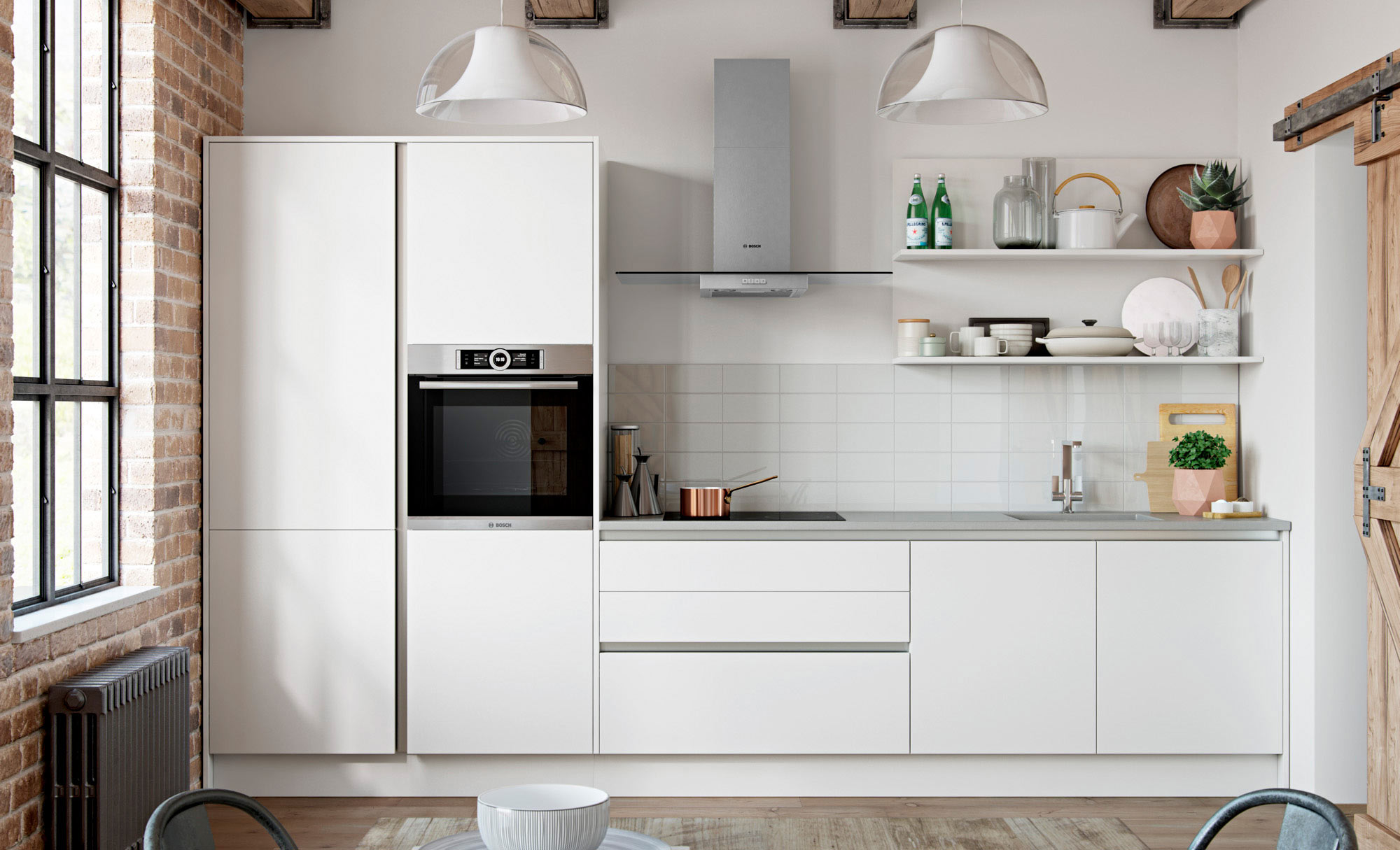 Uform Zola Matte Handleless White  Kitchen